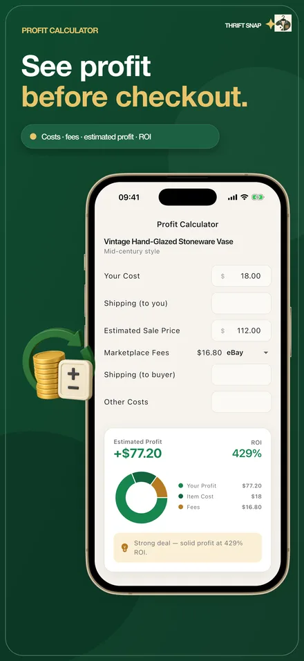 Net profit breakdown after marketplace fees